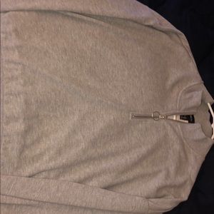 Gray Cropped PullOver with Zip